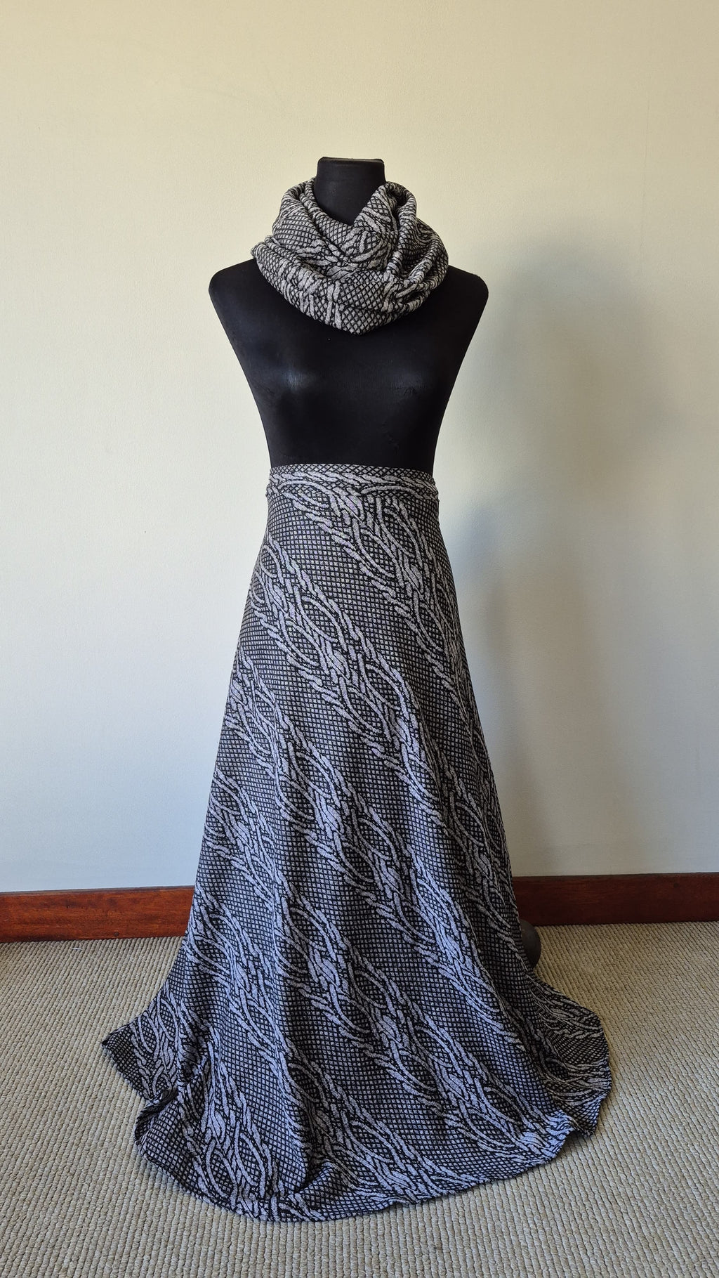 Grey & Black Patterned