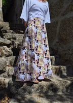Beige Black and White Floral
