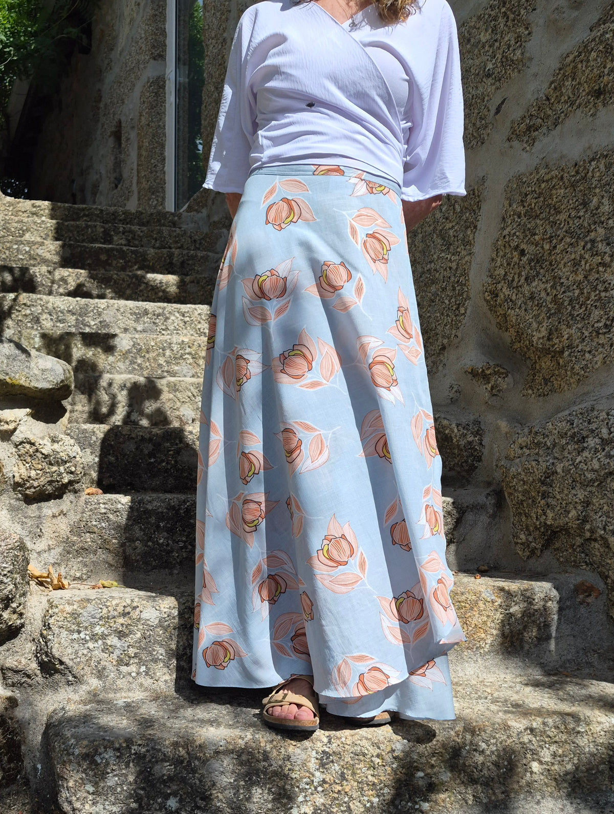 Light Blue and Peach