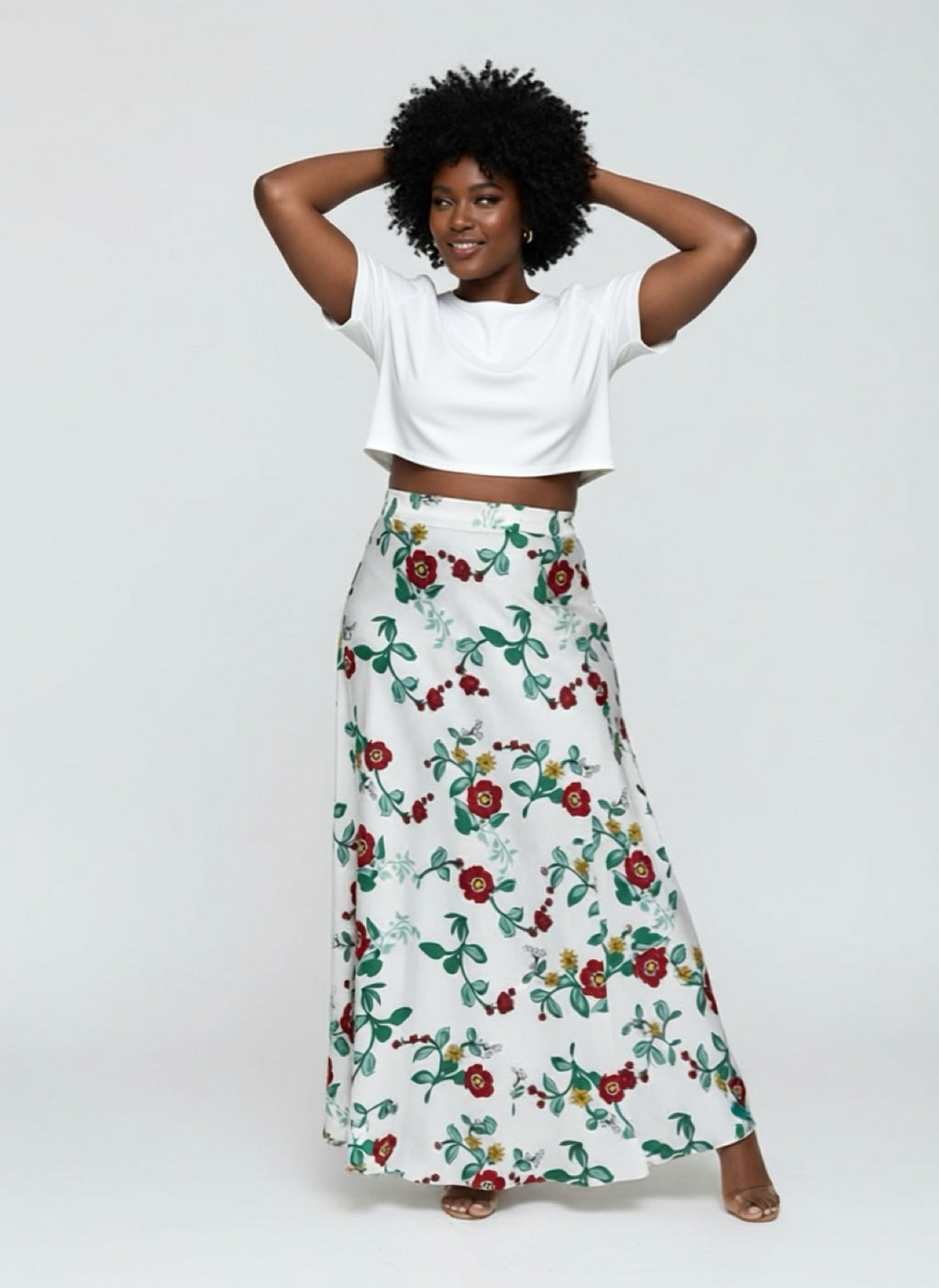 White & Red Floral