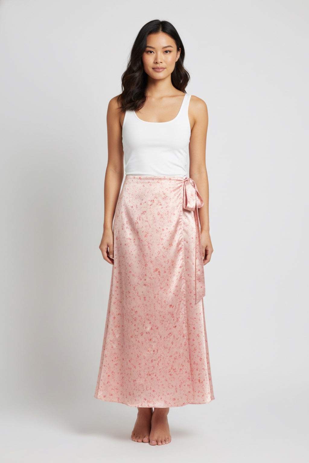Pink Floral Satin