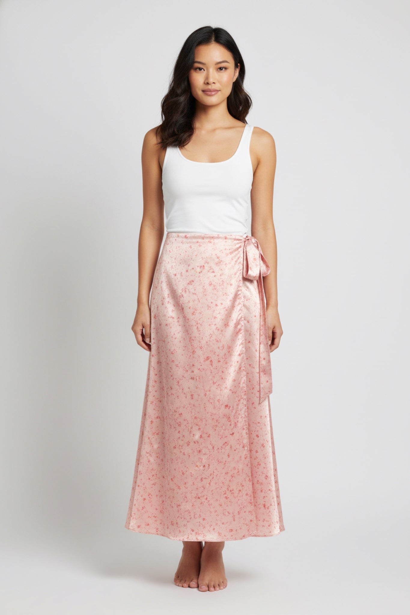 Pink Floral Satin