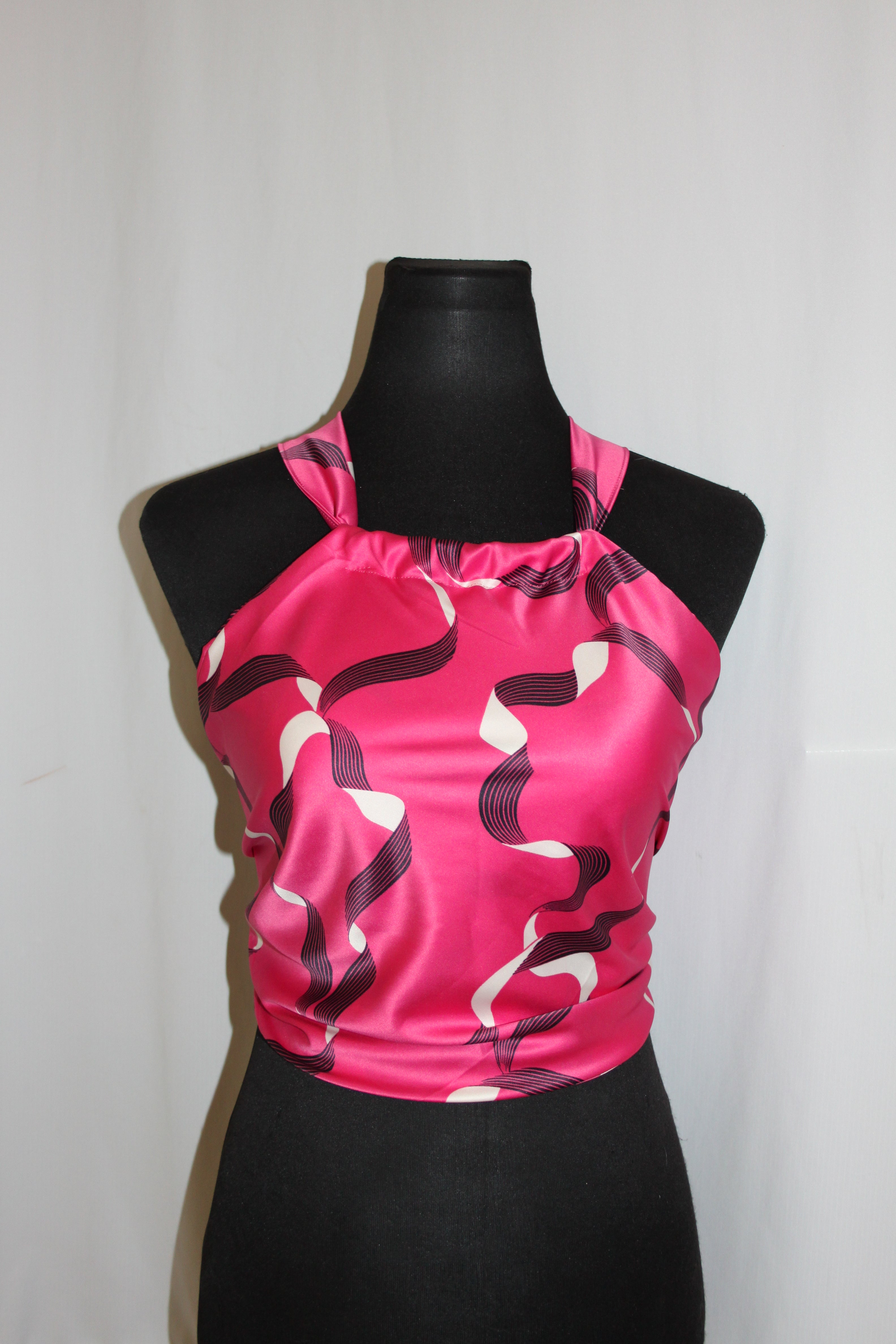 Abstract Pink Satin - Top