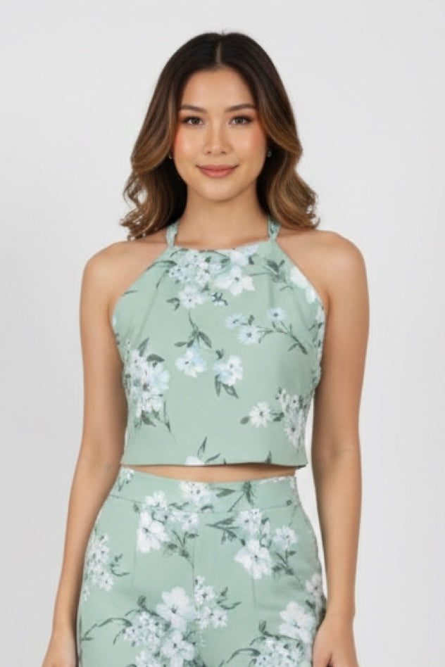 Pastel Green Floral - Top