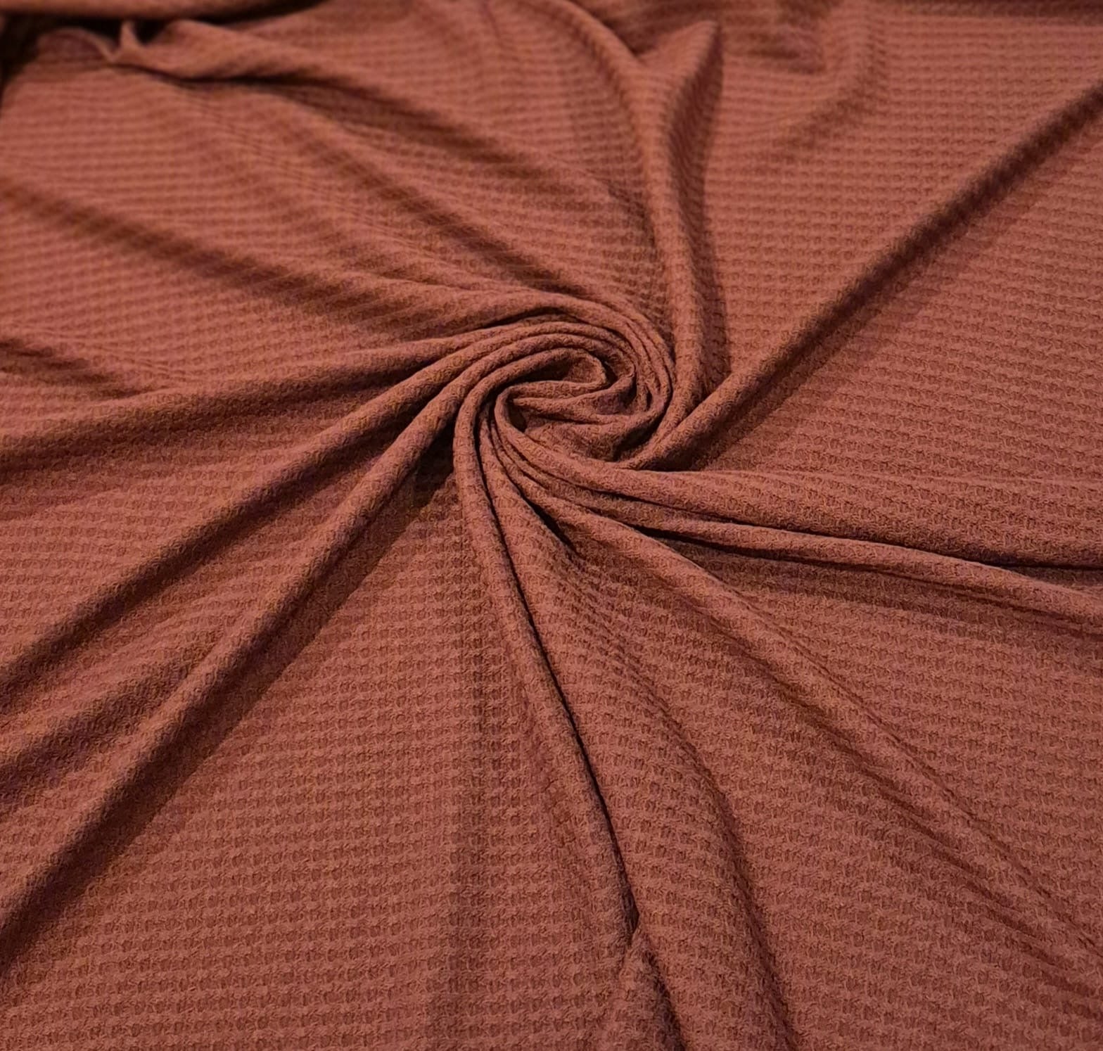 Rust Waffle Knit Over Top
