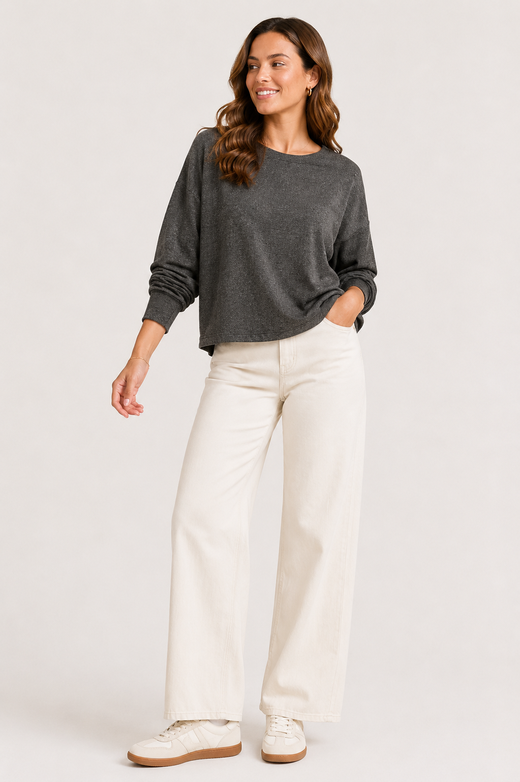 Dark Grey Knit Over Top