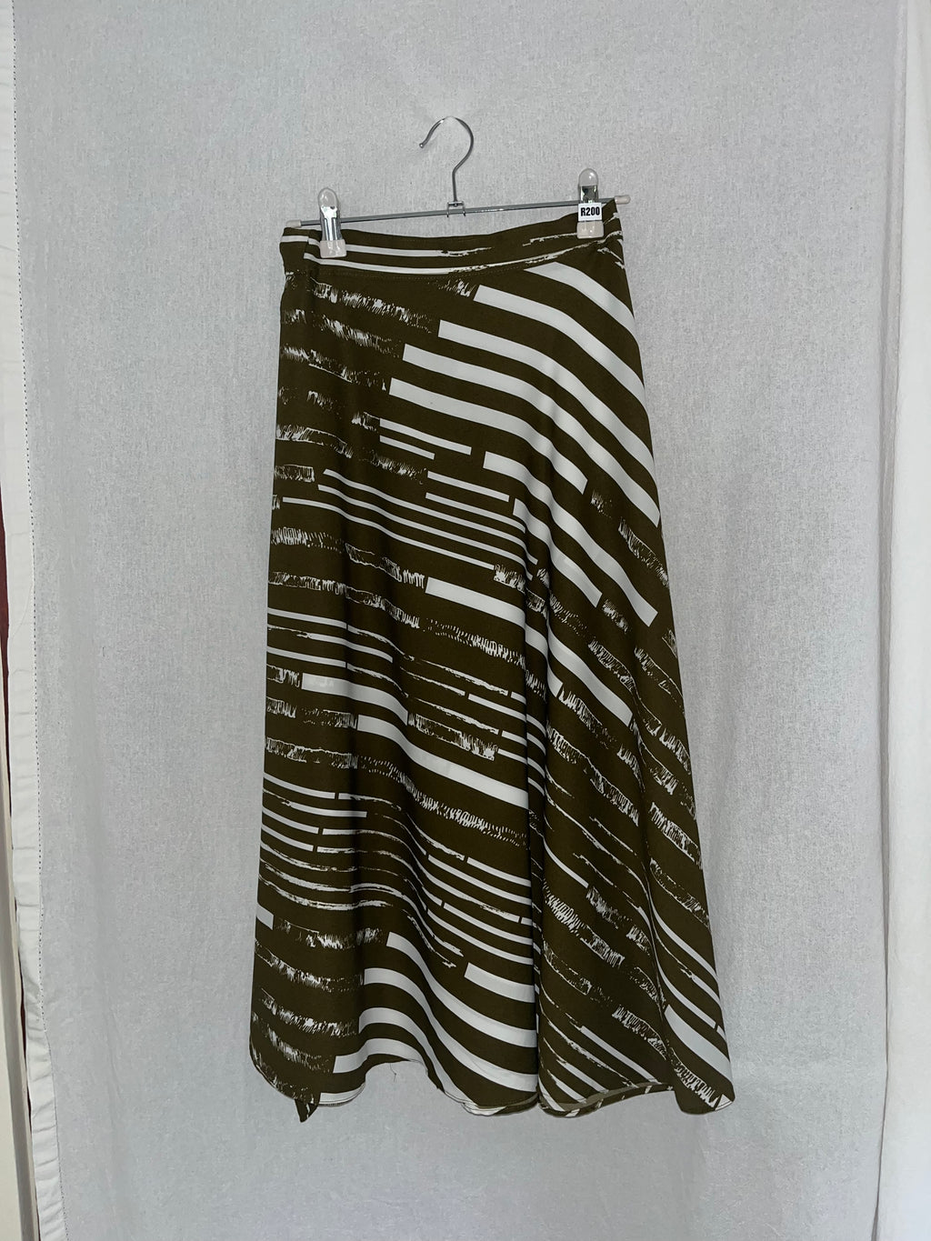 Olive Green & White Stripe