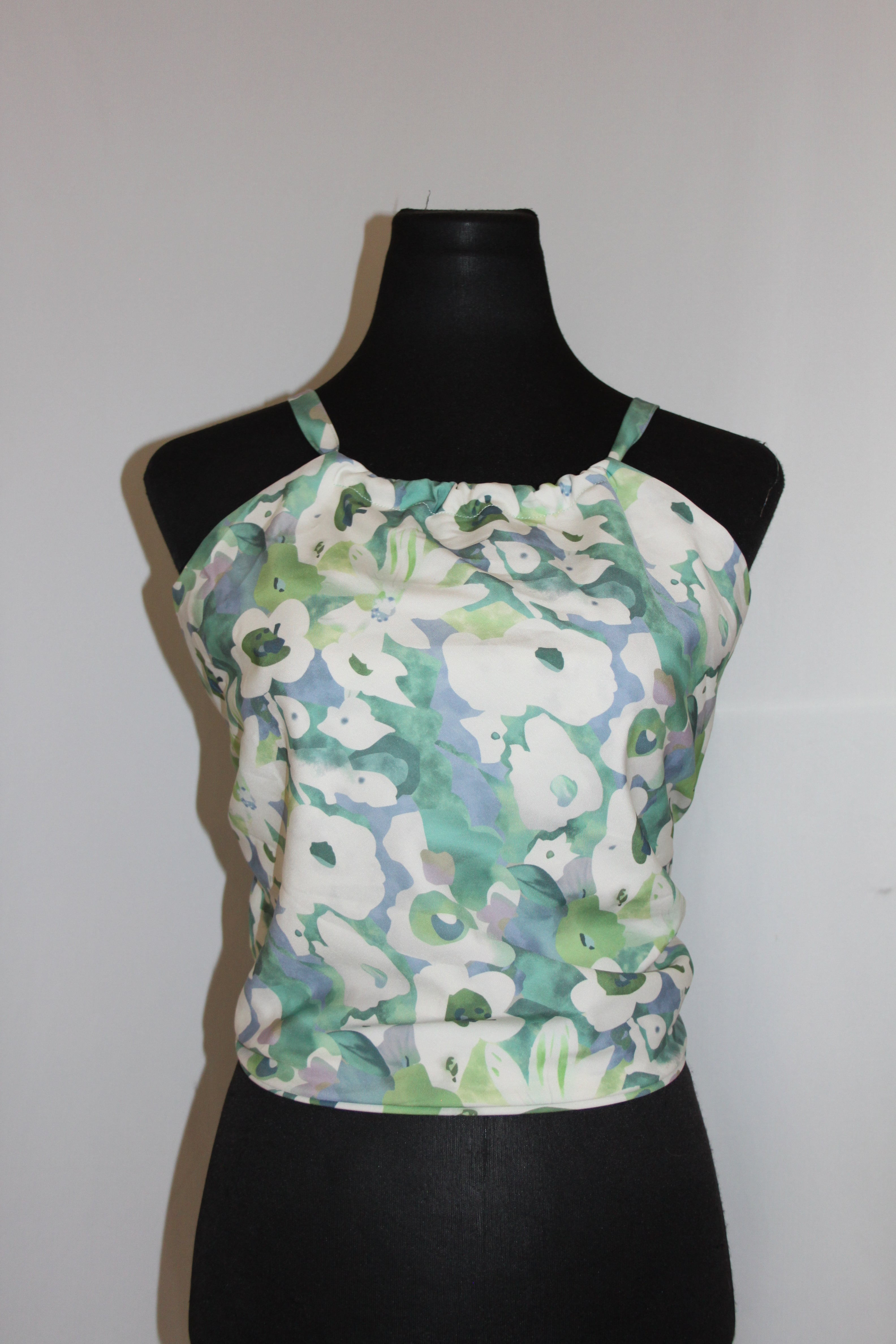 Green & White Floral - Top