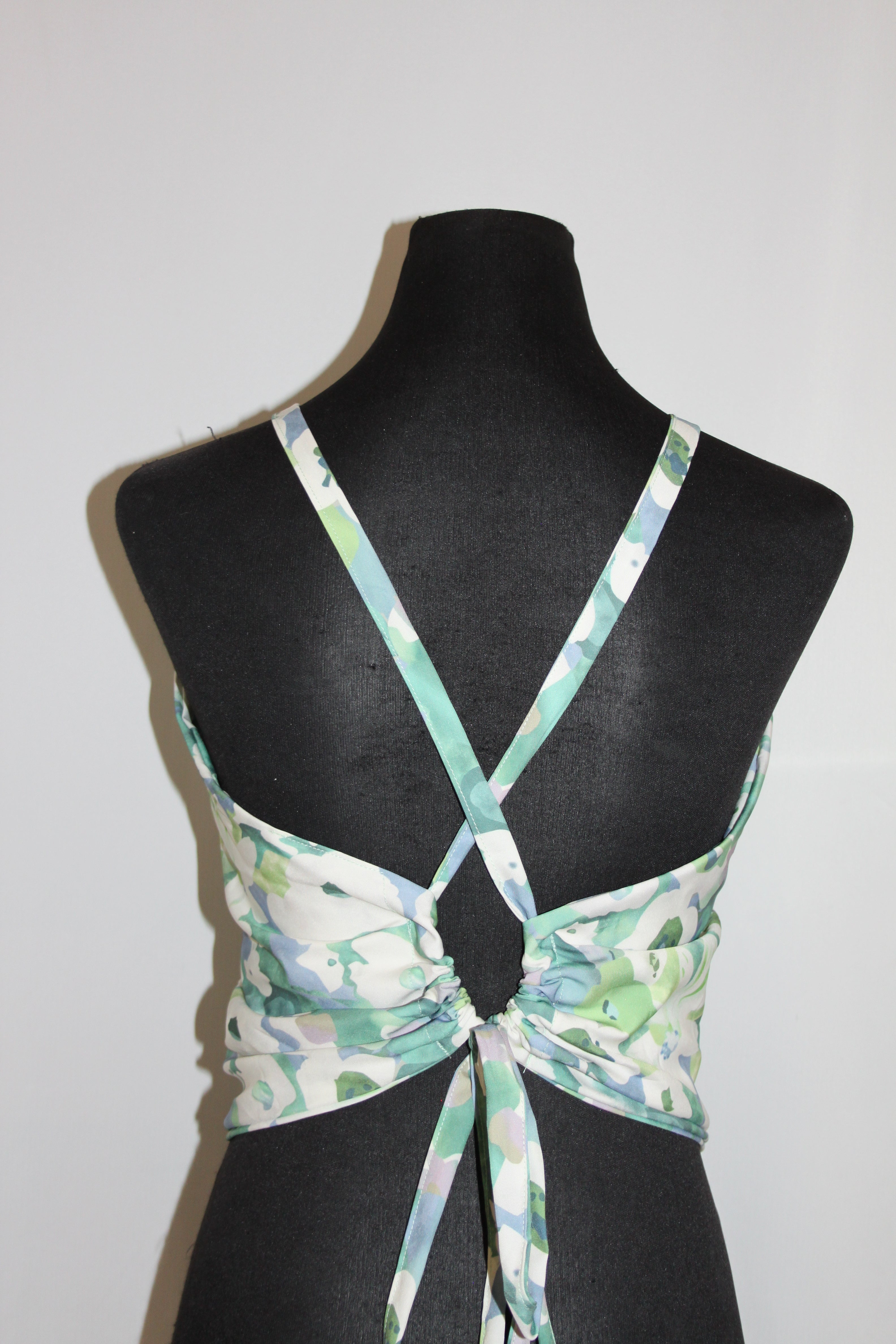 Green & White Floral - Top