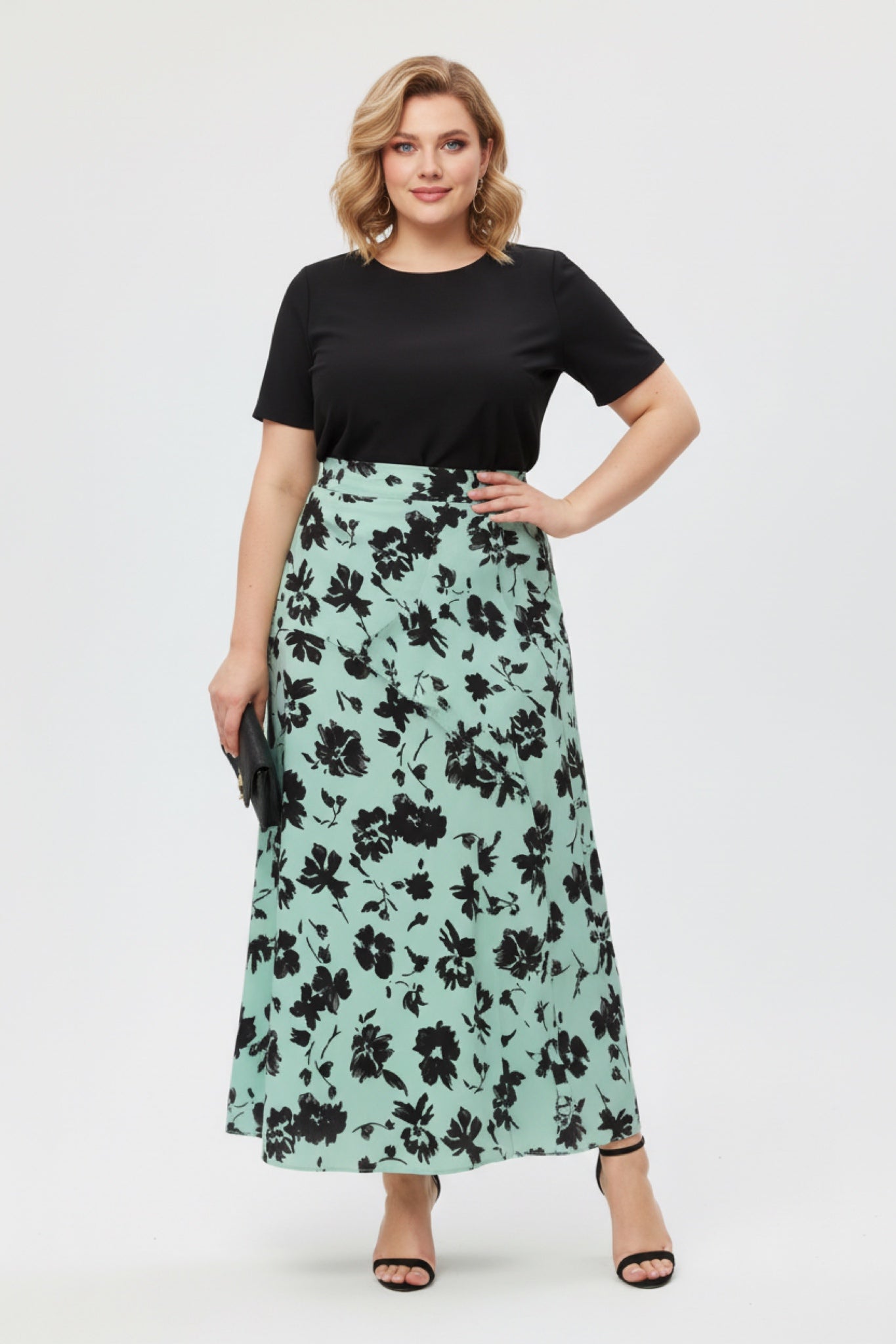 Green & Black Floral