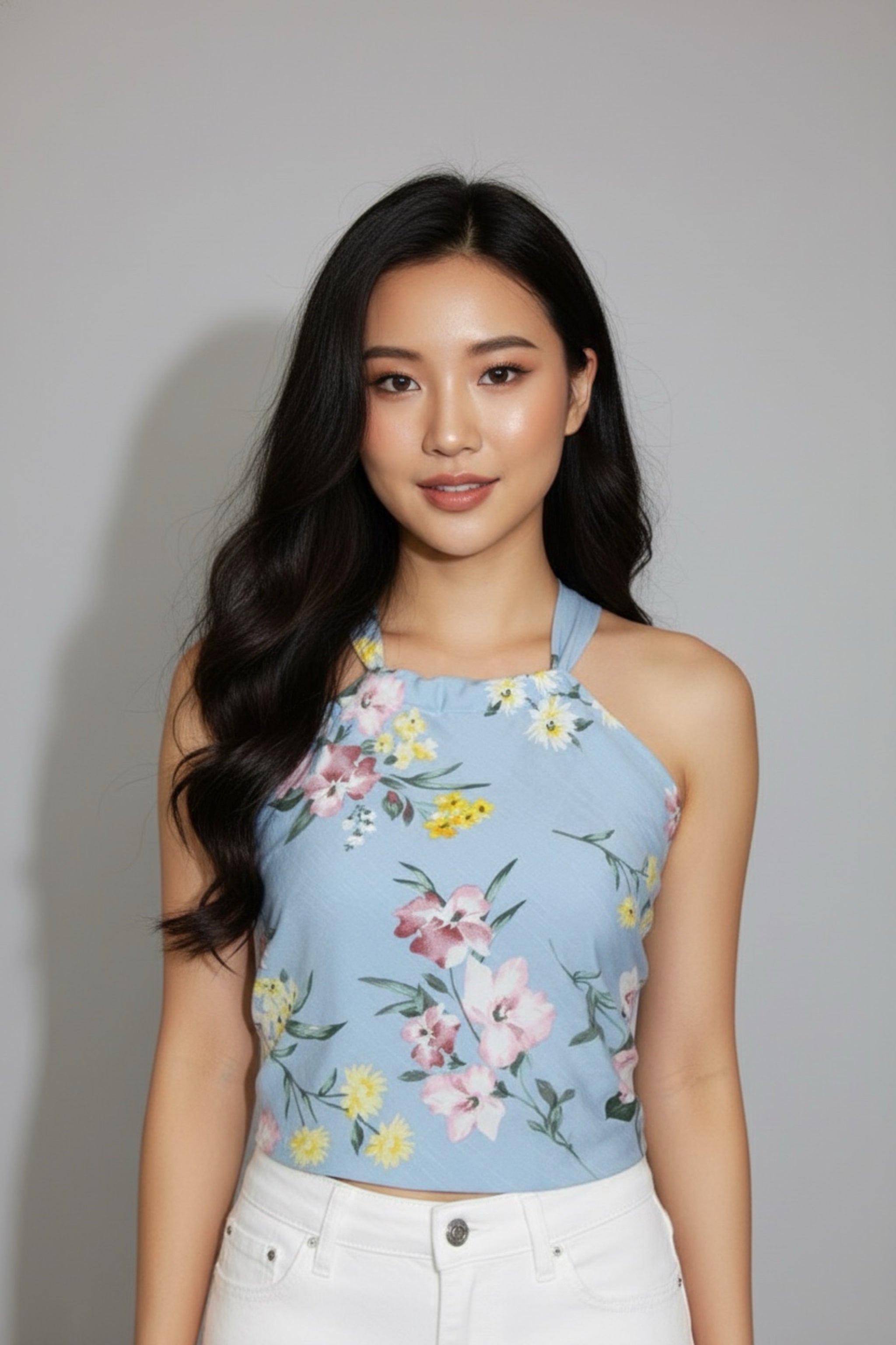 Pastel Blue Floral - Top