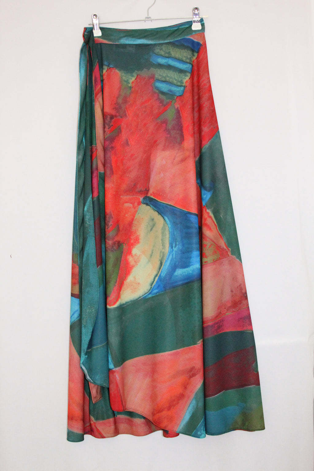 Coral & Green Abstract Print