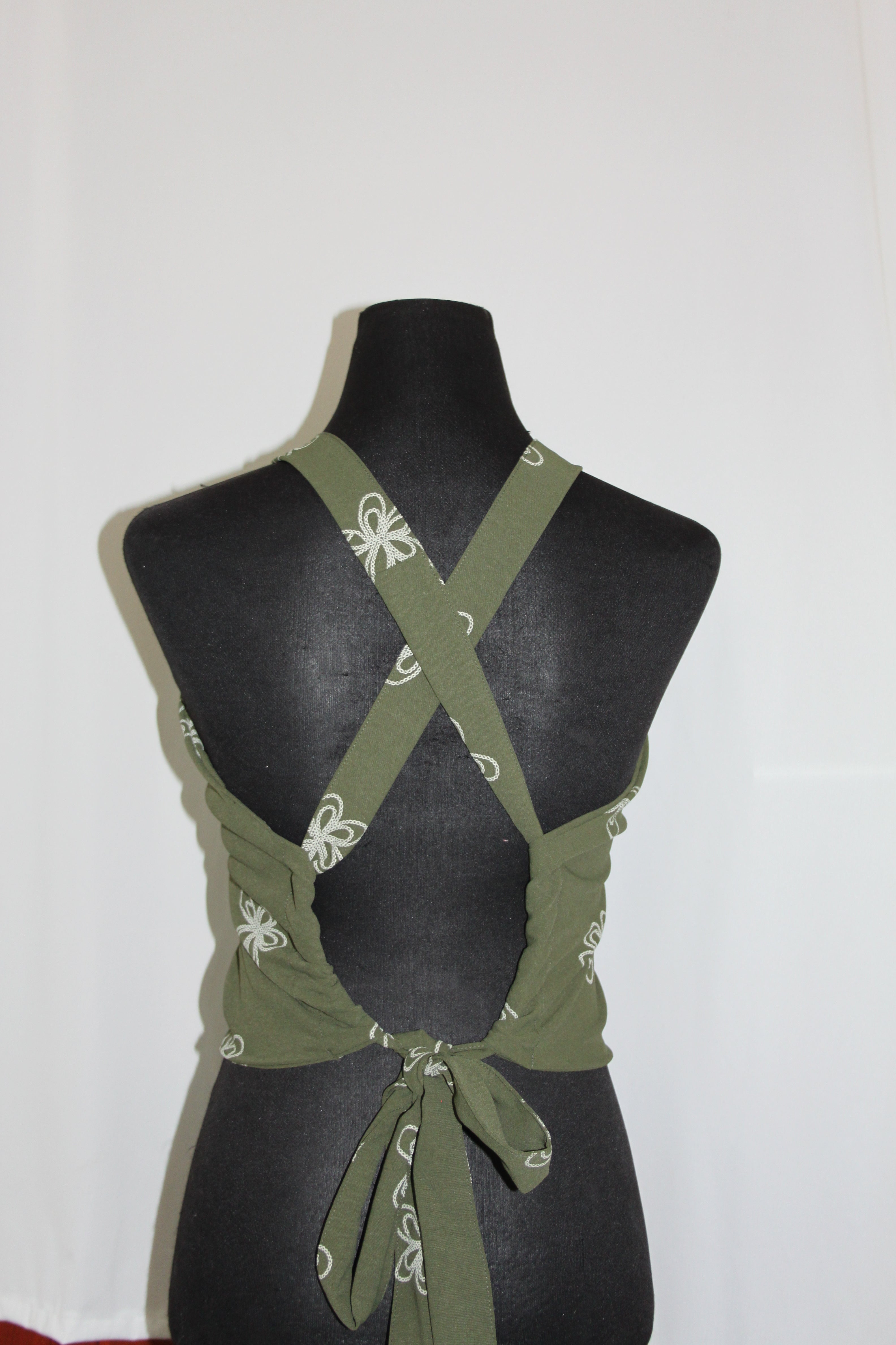 Olive Green Floral - Top