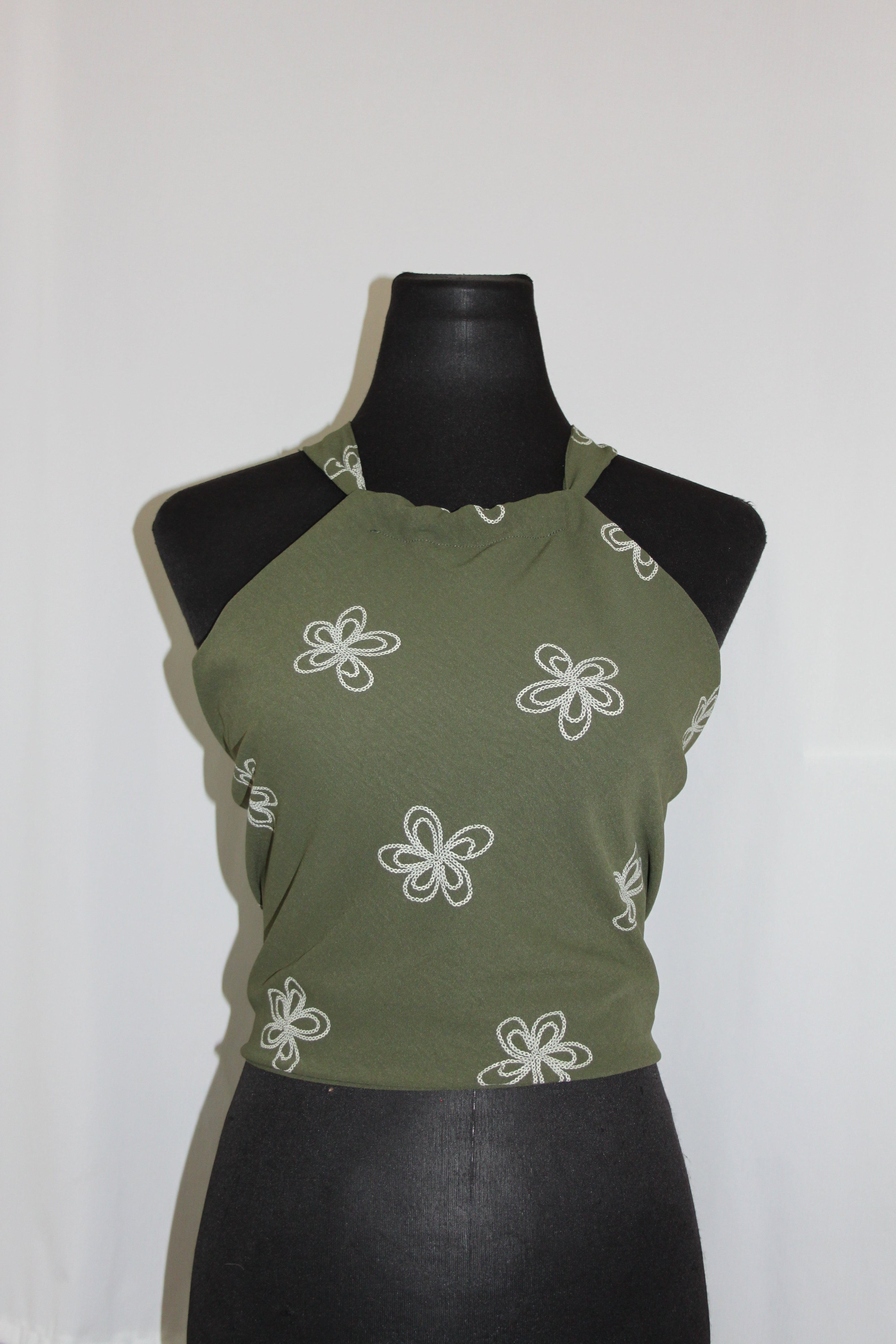 Olive Green Floral - Top