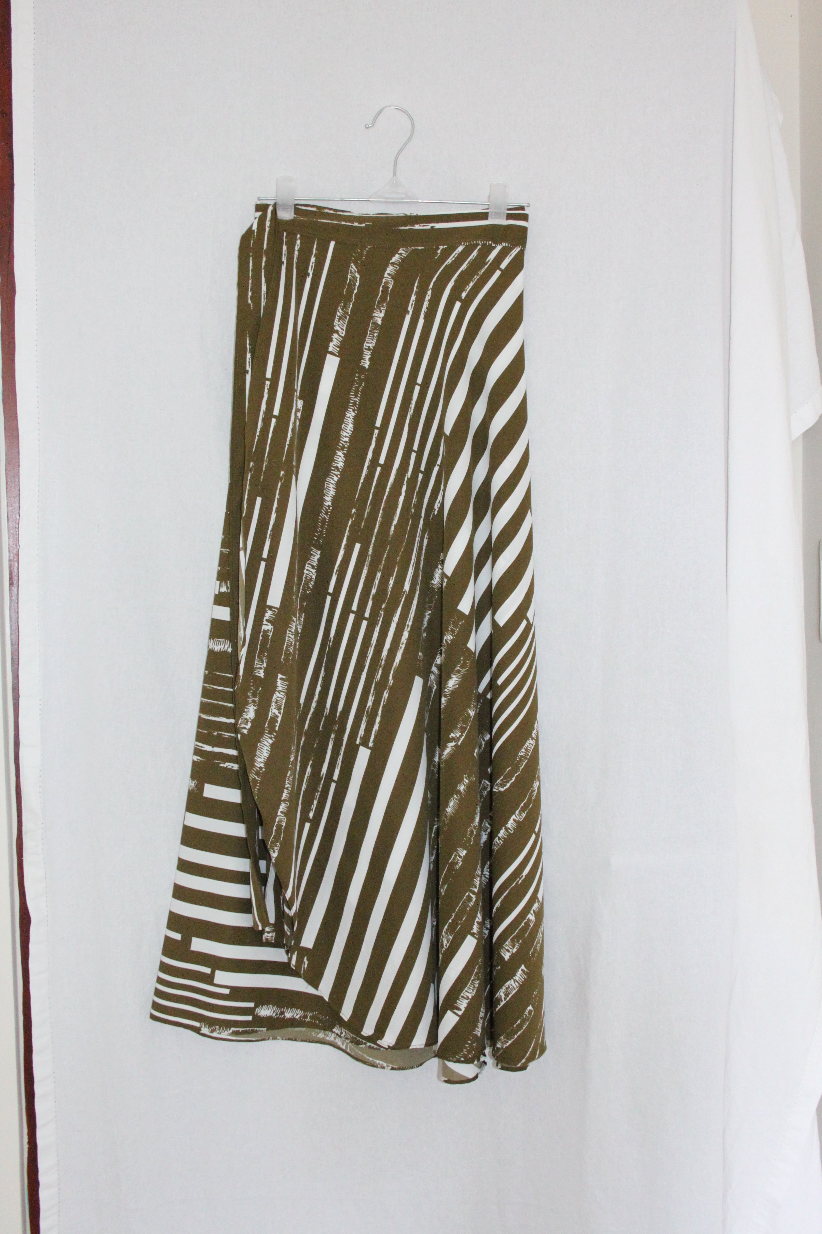 Olive Green & White Stripe