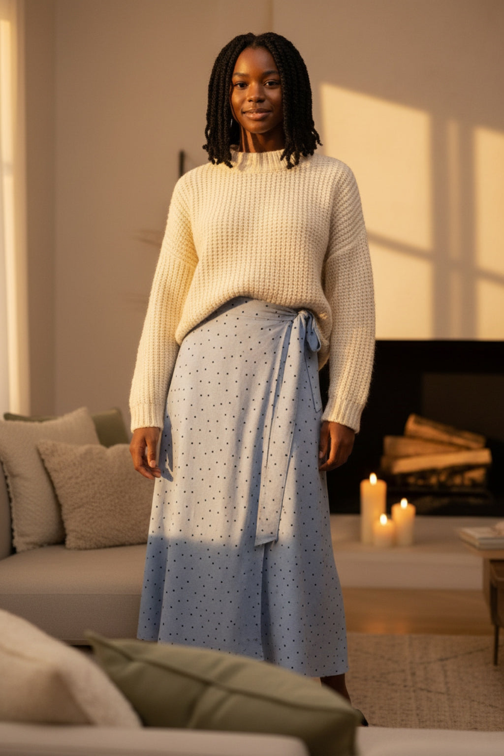 Blue & Black Polka Dot