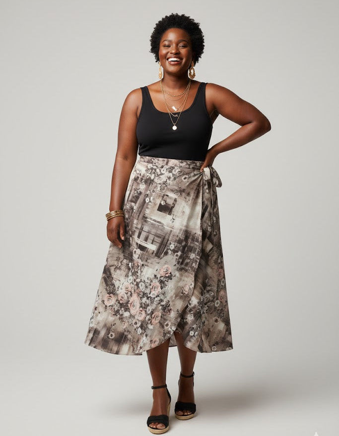 Beige Geometric Floral